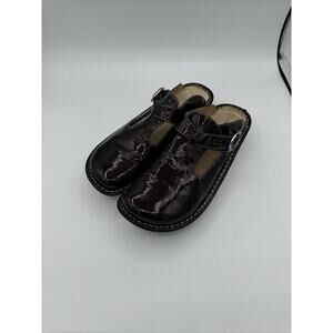 Alegria By PG Lite Clogs Women's EU 40 Mules Maroon Patent Leather ALG-112